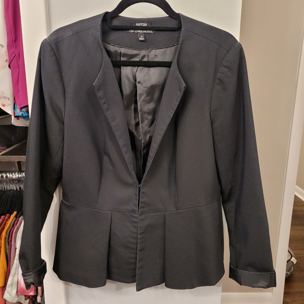 Black peplum suit jacket